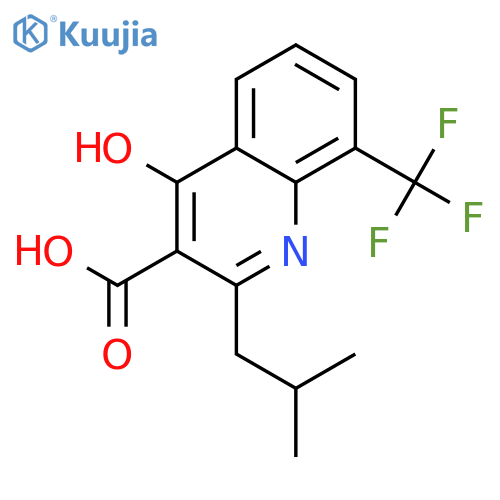 3-Quinolinecarboxylic acid,4-hydroxy-2-(2-methylpropyl)-8-(trifluoromethyl)- structure