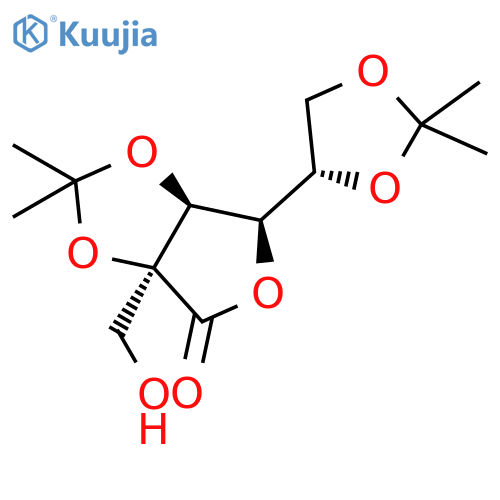 2C-Hydroxymethyl-2,3:5,6-di-O-isopropylidene-L-gulono-1,4-lactone structure