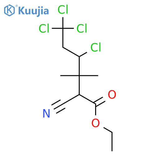 Hexanoic acid, 4,6,6,6-tetrachloro-2-cyano-3,3-dimethyl-, ethyl ester structure
