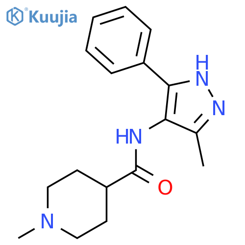 4-Piperidinecarboxamide,1-methyl-N-(3-methyl-5-phenyl-1H-pyrazol-4-yl)- structure