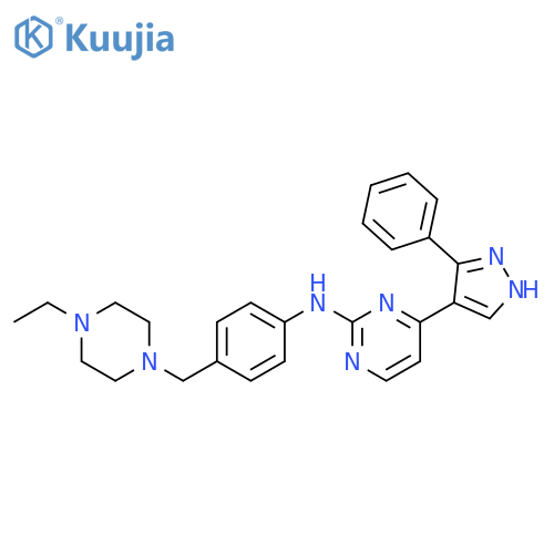 2-Pyrimidinamine,N-[4-[(4-ethyl-1-piperazinyl)methyl]phenyl]-4-(3-phenyl-1H-pyrazol-4-yl)- structure