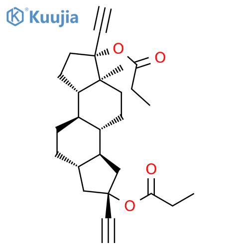 Dicyclopenta[a,f]naphthalene-1,7-diol,1,7-diethynylhexadecahydro-10a-methyl-, dipropanoate,(1R,3aS,3bR,5aS,7R,8aS,8bR,10aS)- (9CI) structure