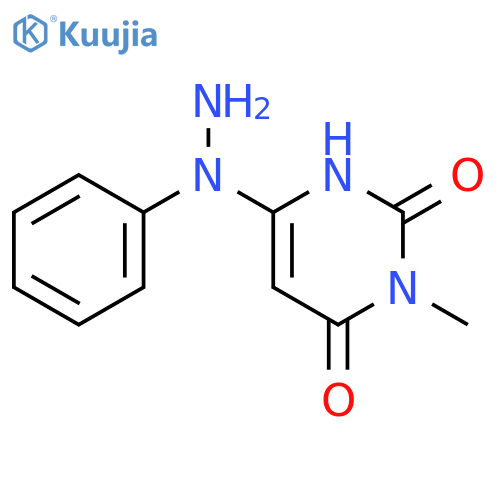 2,4(1H,3H)-Pyrimidinedione, 3-methyl-6-(1-phenylhydrazino)- structure