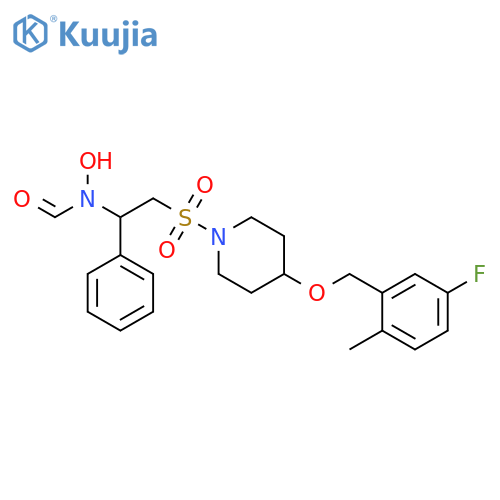 Piperidine,4-[(5-fluoro-2-methylphenyl)methoxy]-1-[[2-(formylhydroxyamino)-2-phenylethyl]sulfonyl]- structure