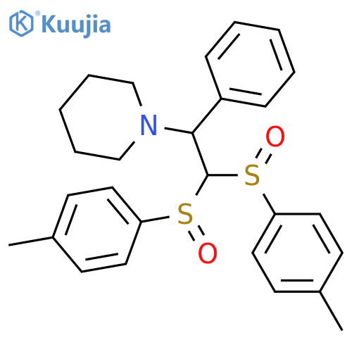 Piperidine, 1-[(1S)-2,2-bis[(S)-(4-methylphenyl)sulfinyl]-1-phenylethyl]- structure