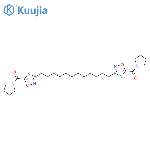 Pyrrolidine,1,1'-[1,12-dodecanediylbis(1,2,4-oxadiazole-3,5-diylcarbonyl)]bis- structure