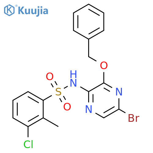 Benzenesulfonamide,N-[5-bromo-3-(phenylmethoxy)pyrazinyl]-3-chloro-2-methyl- structure