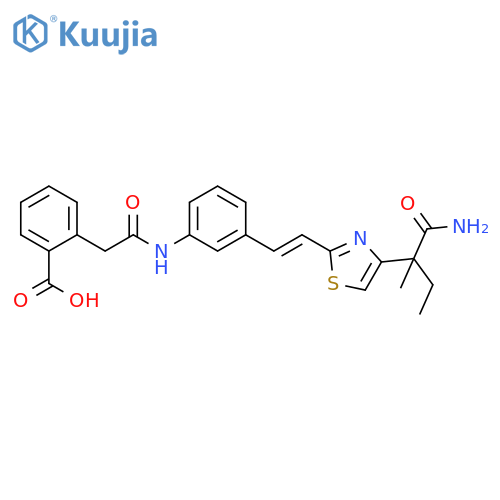 Benzoic acid,2-[2-[[3-[(1E)-2-[4-[1-(aminocarbonyl)-1-methylpropyl]-2-thiazolyl]ethenyl]phenyl]amino]-2-oxoethyl]- structure