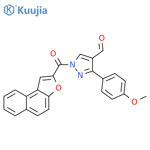 1H-Pyrazole-4-carboxaldehyde,3-(4-methoxyphenyl)-1-(naphtho[2,1-b]furan-2-ylcarbonyl)- structure