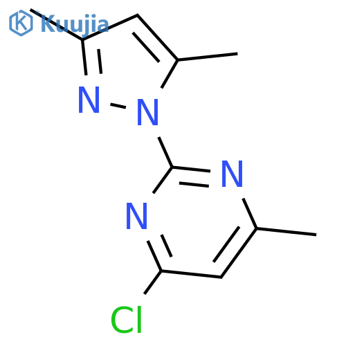 Pyrimidine, 4-chloro-2-(3,5-dimethyl-1H-pyrazol-1-yl)-6-methyl- structure