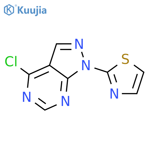 1H-Pyrazolo[3,4-d]pyrimidine, 4-chloro-1-(2-thiazolyl)- structure