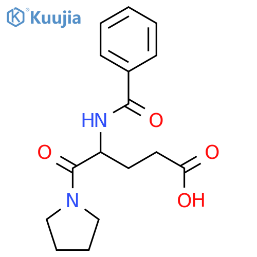 4-(benzoylamino)-5-oxo-5-(pyrrolidin-1-yl)pentanoic acid structure
