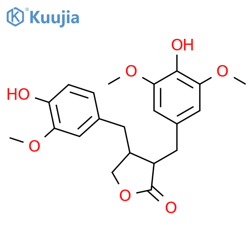(3S,4S)-3-(4-hydroxy-3,5-dimethoxybenzyl)-4-(4-hydroxy-3-methoxybenzyl)dihydrofuran-2(3H)-one structure
