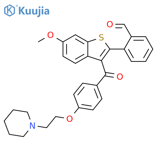 Benzaldehyde,2-[6-methoxy-3-[4-[2-(1-piperidinyl)ethoxy]benzoyl]benzo[b]thien-2-yl]- structure