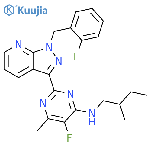 4-Pyrimidinamine,5-fluoro-2-[1-[(2-fluorophenyl)methyl]-1H-pyrazolo[3,4-b]pyridin-3-yl]-6-methyl-N-(2-methylbutyl)- structure