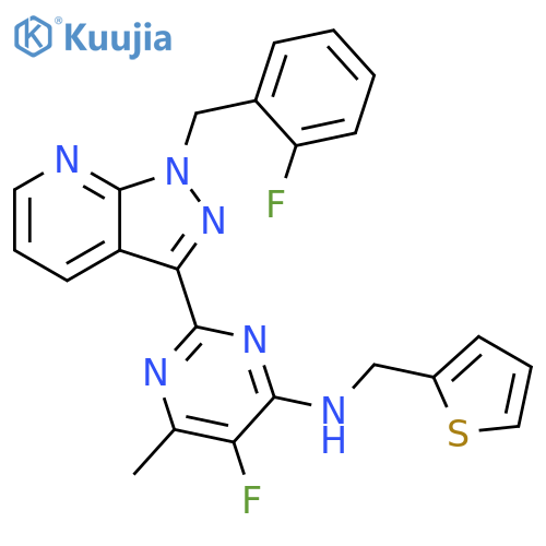 4-Pyrimidinamine,5-fluoro-2-[1-[(2-fluorophenyl)methyl]-1H-pyrazolo[3,4-b]pyridin-3-yl]-6-methyl-N-(2-thienylmethyl)- structure