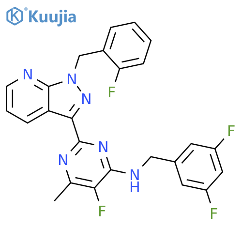 4-Pyrimidinamine,N-[(3,5-difluorophenyl)methyl]-5-fluoro-2-[1-[(2-fluorophenyl)methyl]-1H-pyrazolo[3,4-b]pyridin-3-yl]-6-methyl- structure