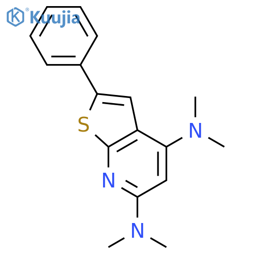 Thieno[2,3-b]pyridine-4,6-diamine,N4,N4,N6,N6-tetramethyl-2-phenyl- structure
