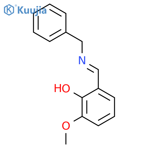 Phenol, 2-methoxy-6-[[(phenylmethyl)imino]methyl]- structure