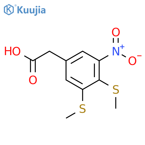 BENZENEACETIC ACID, 3,4-BIS(METHYLTHIO)-5-NITRO- structure
