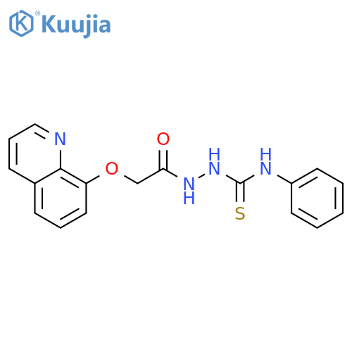 Acetic acid, (8-quinolinyloxy)-, 2-[(phenylamino)thioxomethyl]hydrazide structure