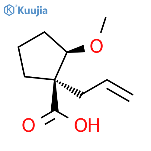 Cyclopentanecarboxylic acid, 2-methoxy-1-(2-propenyl)-, (1R,2R)-rel- structure
