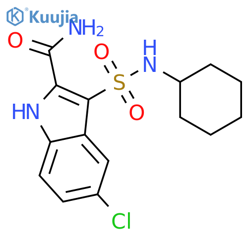 1H-Indole-2-carboxamide, 5-chloro-3-[(cyclohexylamino)sulfonyl]- structure