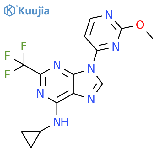 9H-Purin-6-amine,N-cyclopropyl-9-(2-methoxy-4-pyrimidinyl)-2-(trifluoromethyl)- structure