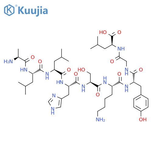 L-LEUCINE, L-ALANYL-L-LEUCYL-L-LEUCYL-L-HISTIDYL-L-SERYL-L-LYSYL-L-TYROSYLGLYCYL- structure