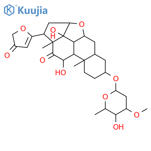 11,14-dihydroxy-12-oxo-17-(4-oxo-4,5-dihydrofuran-2-yl)-7,15-epoxyandrostan-3-yl 2,6-dideoxy-3-O-methylhexopyranoside structure
