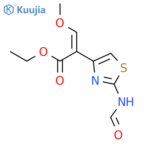 ethyl (Z)-2-formamido-alpha-(methoxyimino)thiazol-4-acetate structure