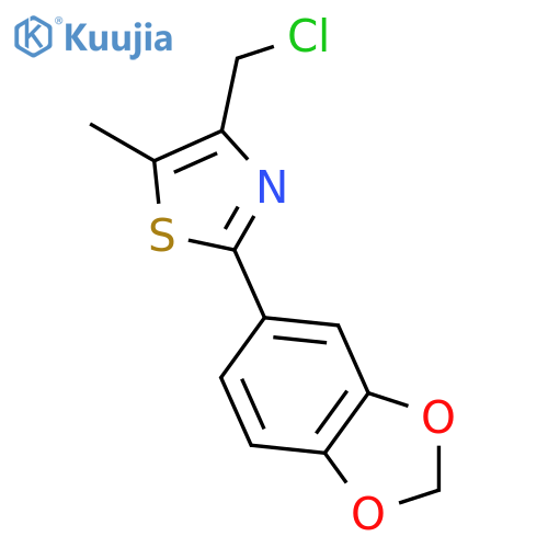 THIAZOLE, 2-(1,3-BENZODIOXOL-5-YL)-4-(CHLOROMETHYL)-5-METHYL- structure