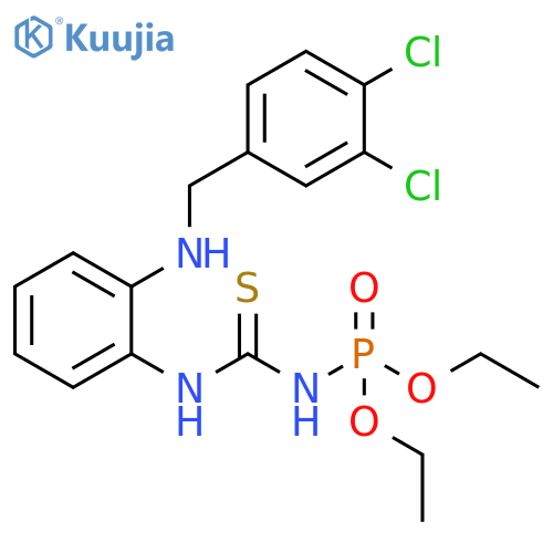 Phosphoramidic acid,[[[2-[[(3,4-dichlorophenyl)methyl]amino]phenyl]amino]thioxomethyl]-,diethyl ester structure