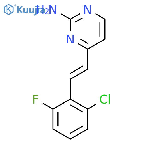 4-[(E)-2-(2-chloro-6-fluorophenyl)ethenyl]pyrimidin-2-amine structure