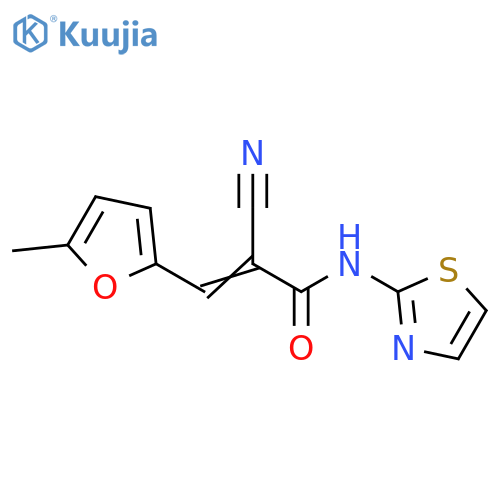 (E)-2-cyano-3-(5-methylfuran-2-yl)-N-(1,3-thiazol-2-yl)prop-2-enamide structure