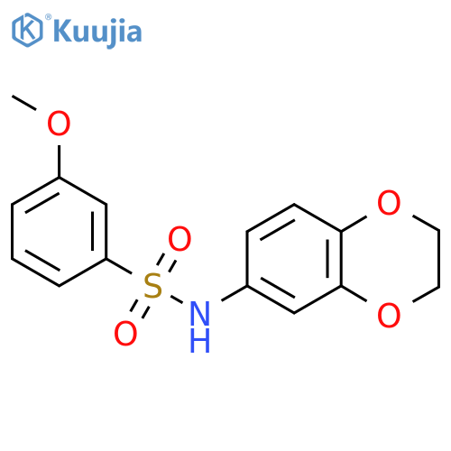 N-(2,3-dihydro-1,4-benzodioxin-6-yl)-3-methoxybenzene-1-sulfonamide structure