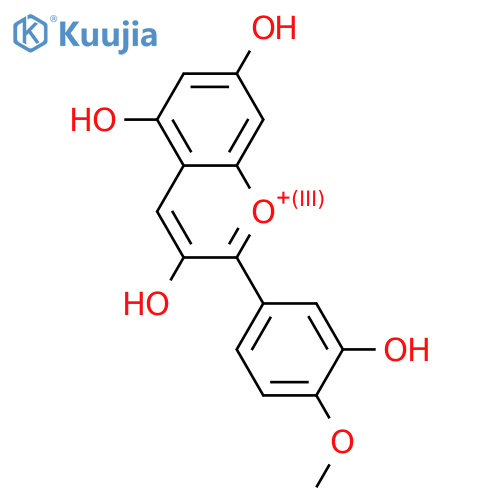 1-Benzopyrylium, 3,5,7-trihydroxy-2-(3-hydroxy-4-methoxyphenyl)-, chloride (9CI) structure