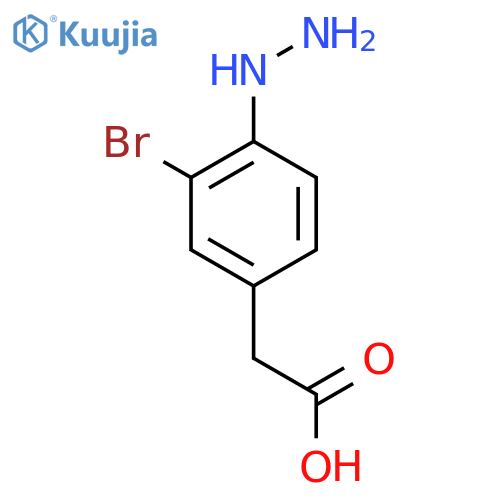 3-Bromo-4-hydrazinylphenylacetic acid structure