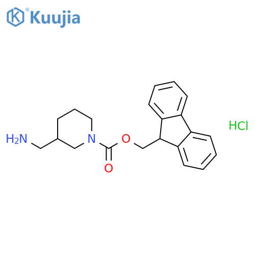 9H-Fluoren-9-ylmethyl 3-(aminomethyl)piperidine-1-carboxylate hydrochloride structure