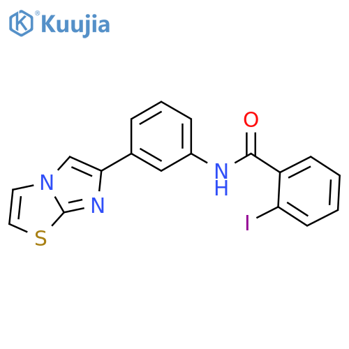 N-(3-{imidazo2,1-b1,3thiazol-6-yl}phenyl)-2-iodobenzamide structure