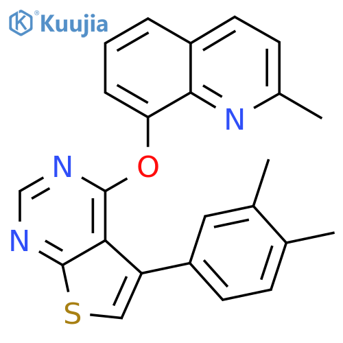 8-{5-(3,4-dimethylphenyl)thieno2,3-dpyrimidin-4-yloxy}-2-methylquinoline structure