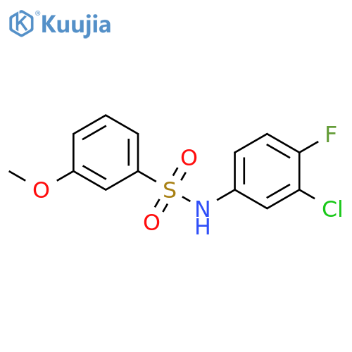 N-(3-chloro-4-fluorophenyl)-3-methoxybenzene-1-sulfonamide structure
