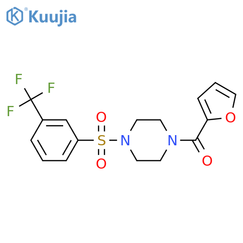 1-(furan-2-carbonyl)-4-3-(trifluoromethyl)benzenesulfonylpiperazine structure
