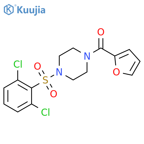 1-(2,6-dichlorobenzenesulfonyl)-4-(furan-2-carbonyl)piperazine structure