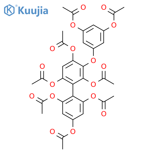 [1,1'-Biphenyl]-2,2',4,4',6,6'-hexol,3-[3,5-bis(acetyloxy)phenoxy]-, hexaacetate (9CI) structure