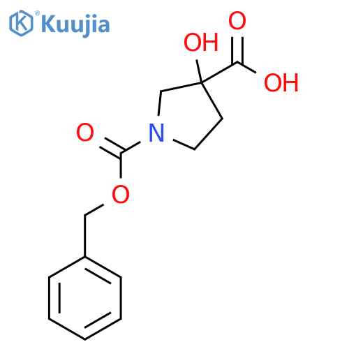 1-[(Benzyloxy)carbonyl]-3-hydroxypyrrolidine-3-carboxylic acid structure