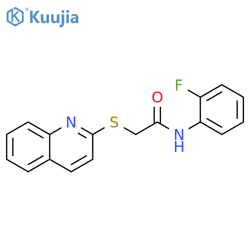 N-(2-fluorophenyl)-2-(quinolin-2-ylsulfanyl)acetamide structure