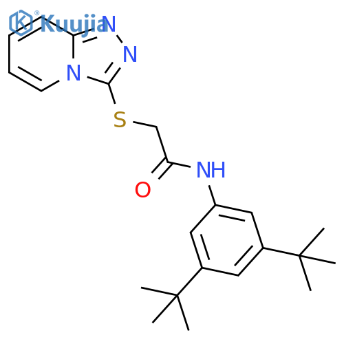 N-(3,5-di-tert-butylphenyl)-2-{1,2,4triazolo4,3-apyridin-3-ylsulfanyl}acetamide structure