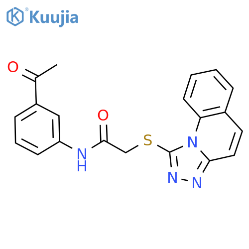 N-(3-acetylphenyl)-2-{1,2,4triazolo4,3-aquinolin-1-ylsulfanyl}acetamide structure