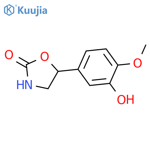 5-(3-hydroxy-4-methoxyphenyl)-1,3-oxazolidin-2-one structure